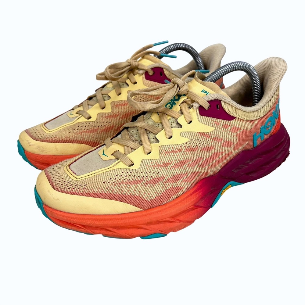 Hoka Speedgoat 5 Womens 9 Trail Running Shoes Impala Flame Orange 1123158 IFLM
